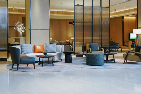 Mobile view of hotel lobby furniture manufactured by Mayuri Furnitures